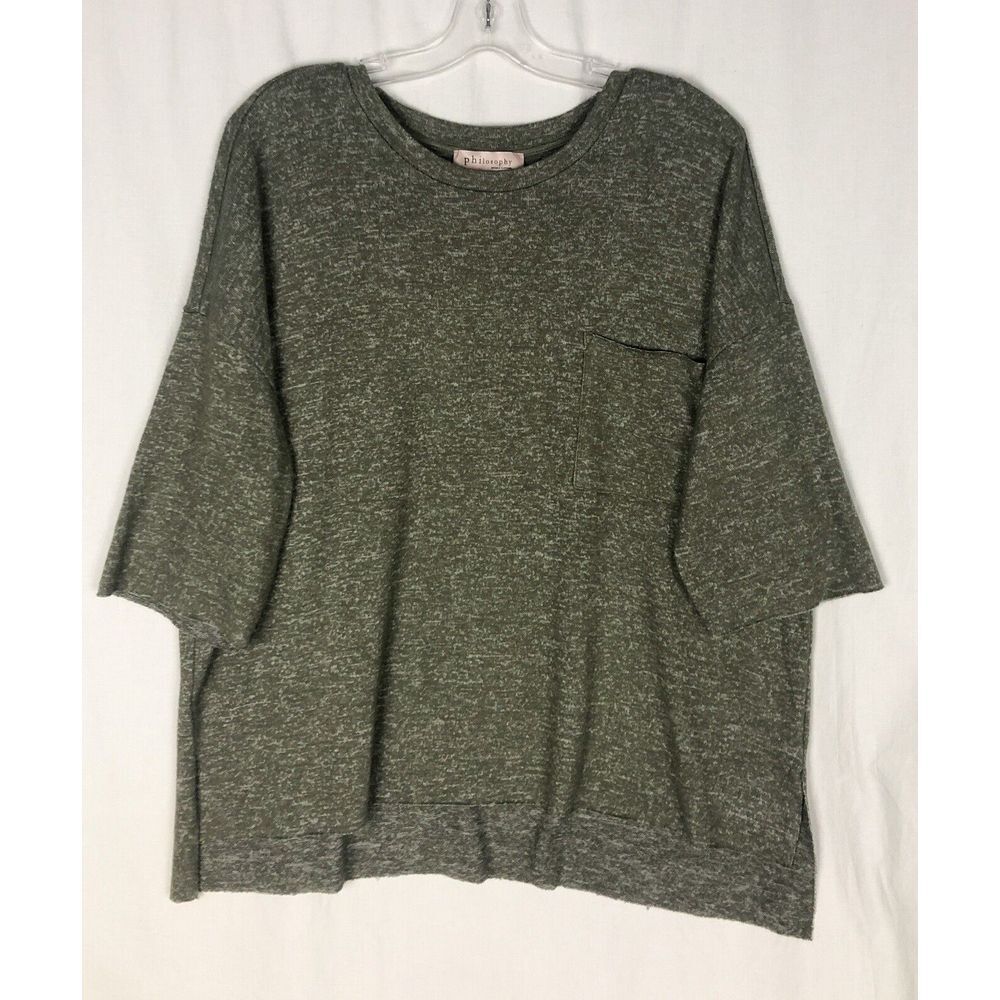 womens Philosophy short sleeve Green sweater size L‎